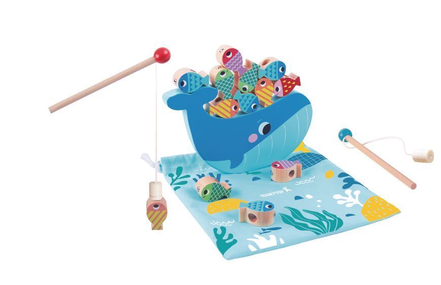 Дерев'яна розвиваюча гра 4в1 Tooky Toy &laquo;Кит&raquo; / Multifunction Fishing Game (25 детал.) 166 фото