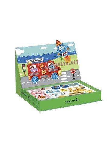Магнітна гра-пазл Tooky Toy "Транспорт" в коробці-книжці з магнітною дошкою та картками (80 елементів) 115 фото
