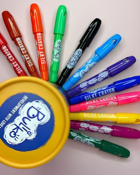 Набір шовкових олівців Buliko Silky Crayon Washable, 12 кольорів &mdash; 420 грн 10 фото