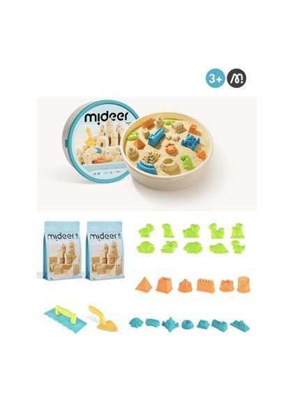 Набір кінетичного піску з формочками Mideer Magic Sand Play Set у контейнері-пісочниці для дітей від 3 років 97 фото